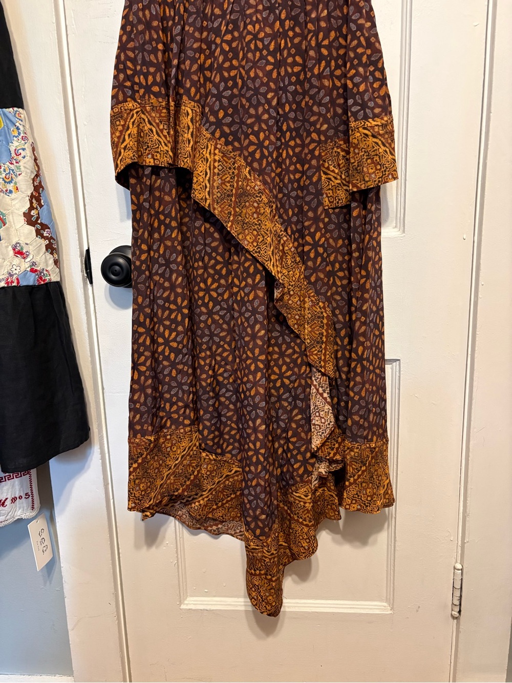 Ulla Johnson Brown & Gold Tiered Maxi Dress with Ruffle Detail. NWT - Picture 13 of 14